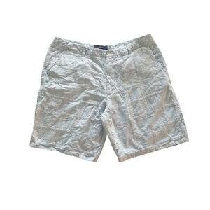 Cape Madras Preppy Seersucker Patchwork Shorts 42 Blue White Striped Coastal